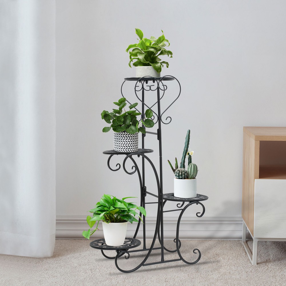 Large Anti-Rust Metal Plant Stand for Indoor Outdoor Garden Flower Display