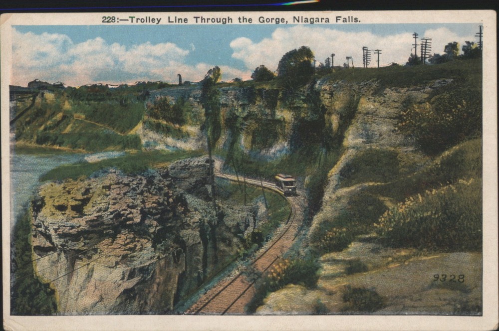 Niagara Falls, NY New York Trolley Line Through the Gorge Vintage Postcard