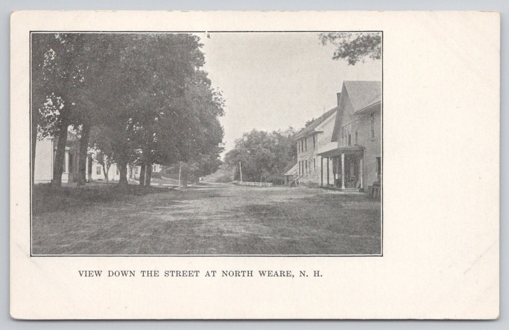 North Weare, NH Street View Postcard 1907 Early New Hampshire Village