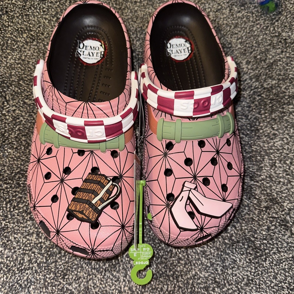 Crocs Demon Slayer Nezuko Classic Clogs Pink Brown Size 10M/12W