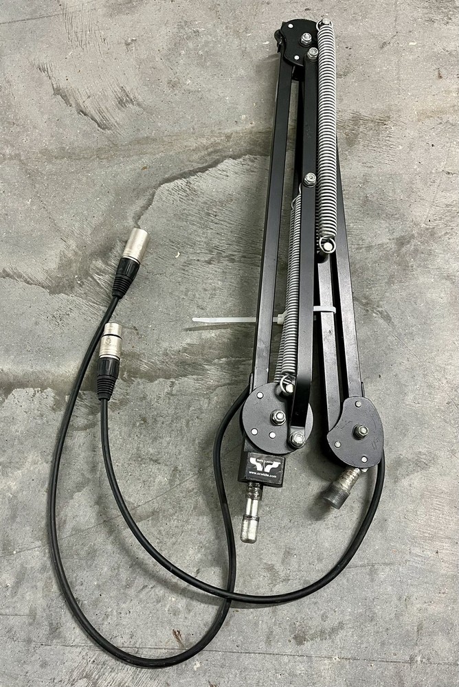 OC White Professional Mic Boom Black arm used Pre wired With XLR & 12