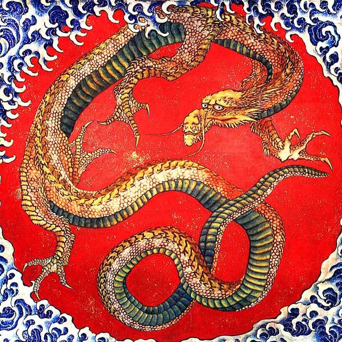 Japanese Classic Art `DRAGON' Hokusai *FRAMED* CANVAS PRINT 20