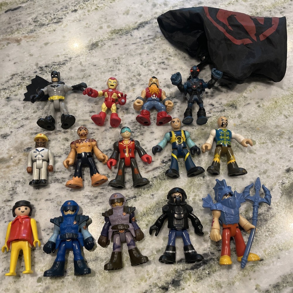 14 Super Hero Mini Figures Police Batman Spiderman others