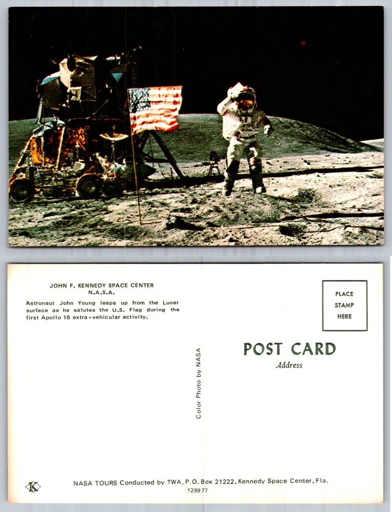 John F Kennedy Space Center Astronaut Moon Postcard