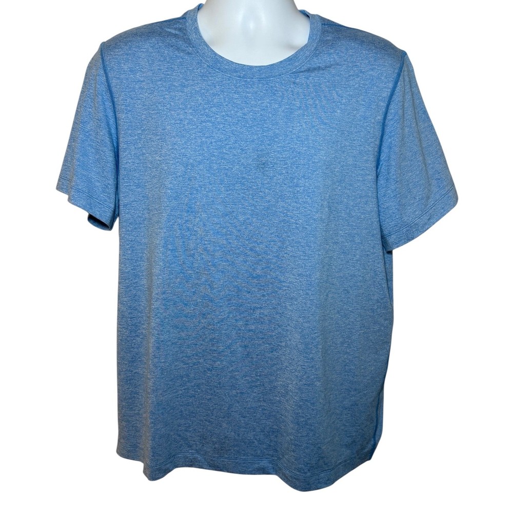 Lululemon Mens XL Athletic Performance Short Sleeve T-Shirt Blue Heathered Crew