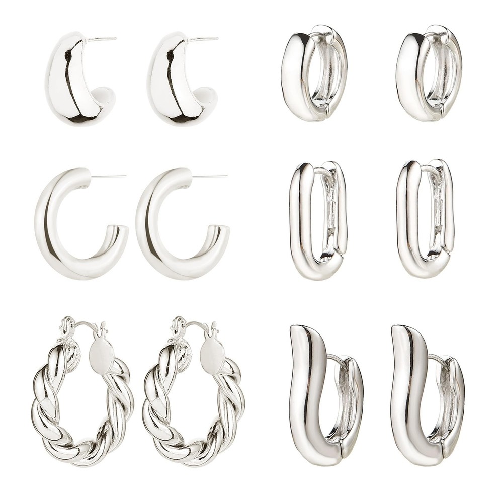 6 Pairs Gold Hoop Earrings for Women, 14K Gold Plated Huggie Hoop Earrings Se...