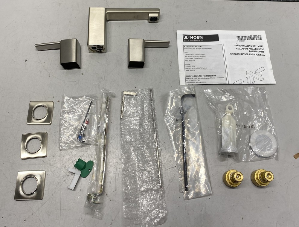Moen 90 Degree Two-Handle Widespread Modern Bathroom Faucet TS6721BN