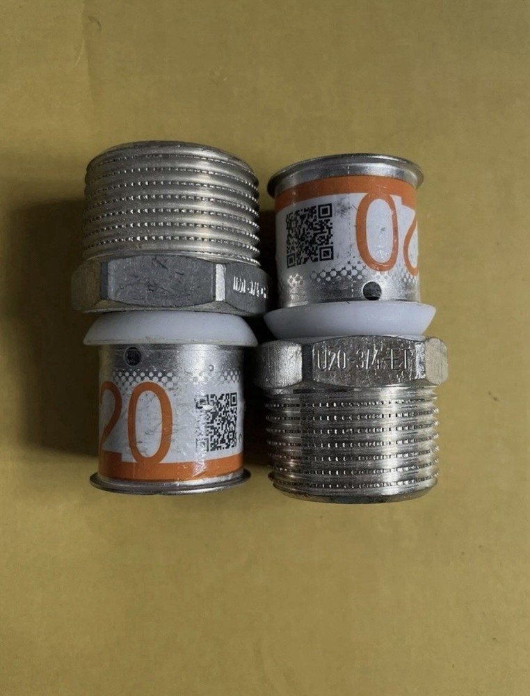2 x Uponor S-Press PLUS Male Adapter Coupling 20mm x 3/4