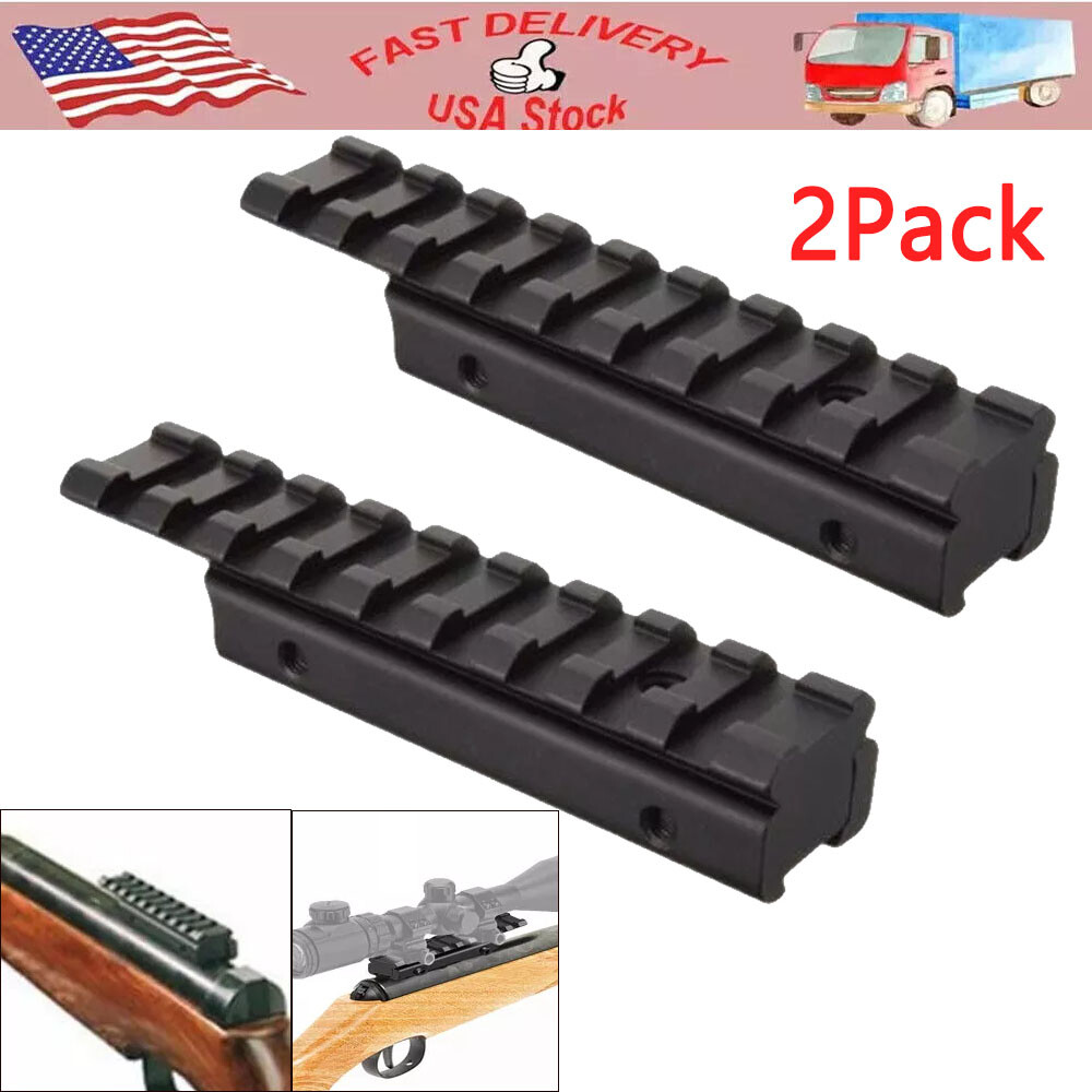 2-Pack Dovetail Picatinny Weaver Rail Adapter Scope Mount 11mm to 20mm