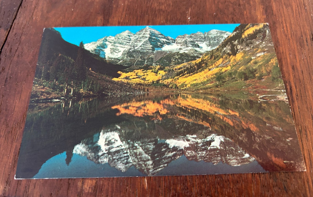 Maroon Bells from Maroon Lake near Aspen Colorado CO Postcard