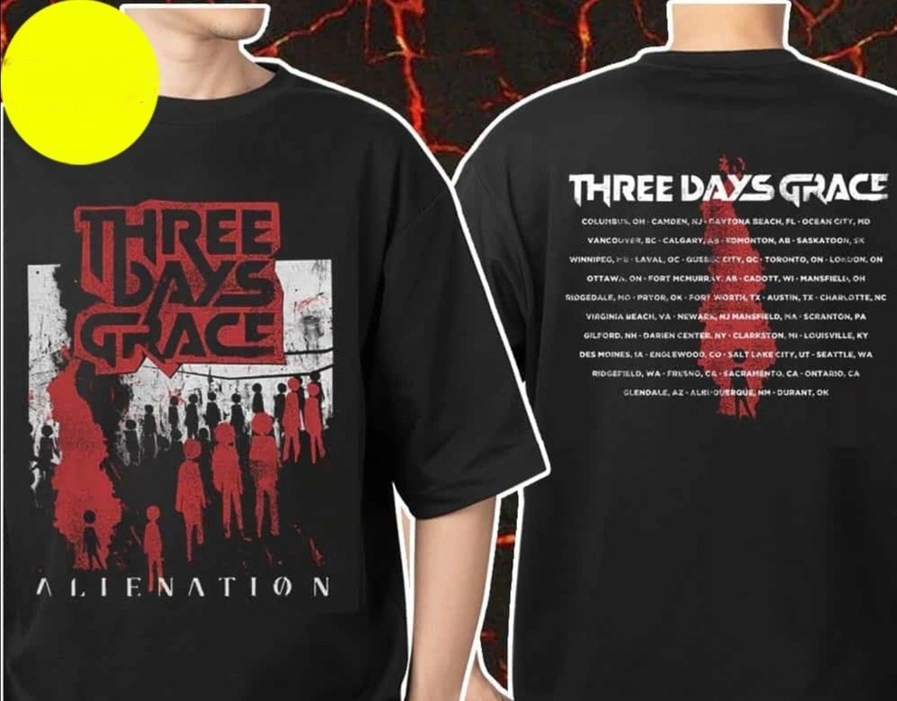 NEW!!! Three Days Grace Alienation 2025 Tour Merch T-Shirt