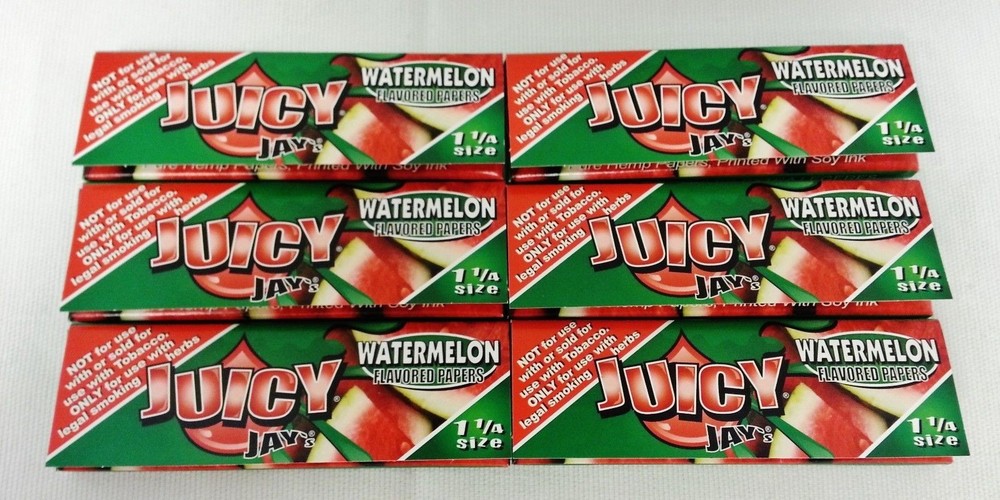 6 Juicy Jay 1 1/4 Watermelon Flavor Packs Free Shipping Included