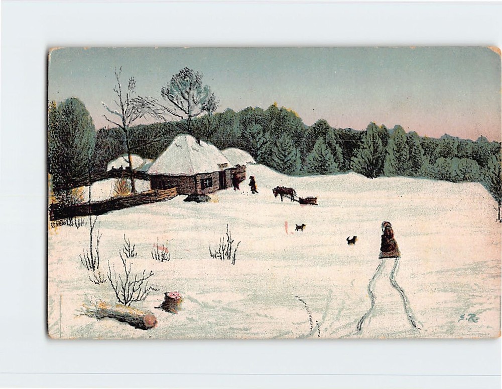Postcard Winter Scenery Painting/Art Print