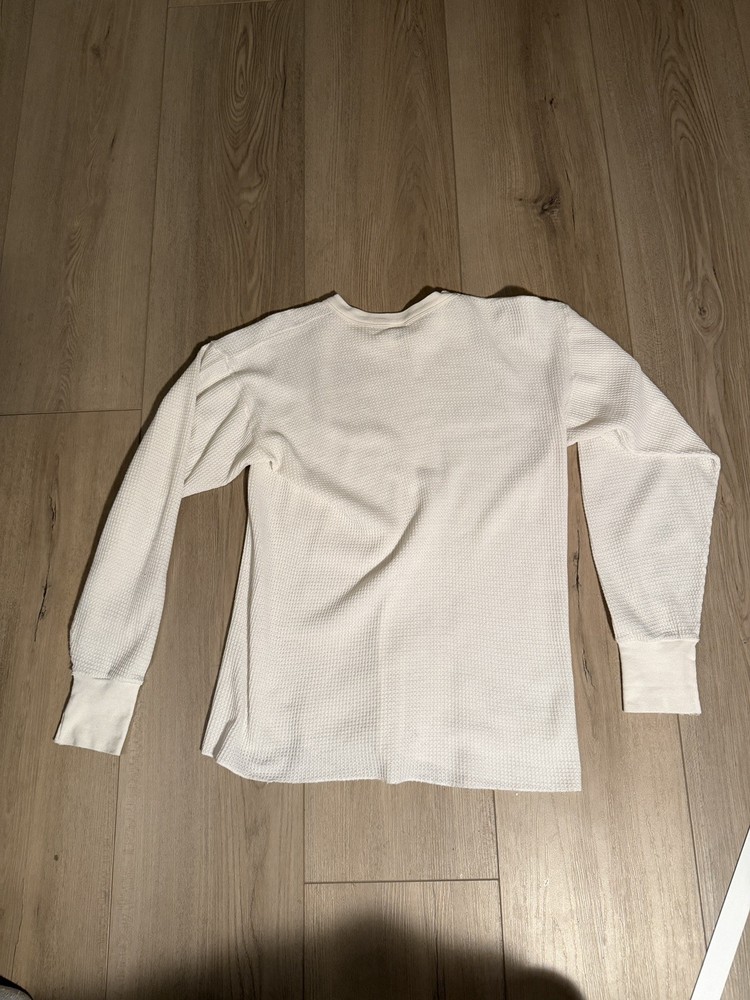 Vintage 80s/90s Hanes White Long Sleeve Thermal Shirt Men’s Size Large True VTG