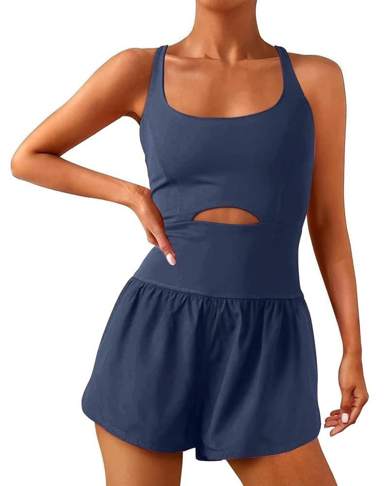 Wenlia Women Workout Romper Atlethicwith Padded Bras Sleeveless One Piece Outfit