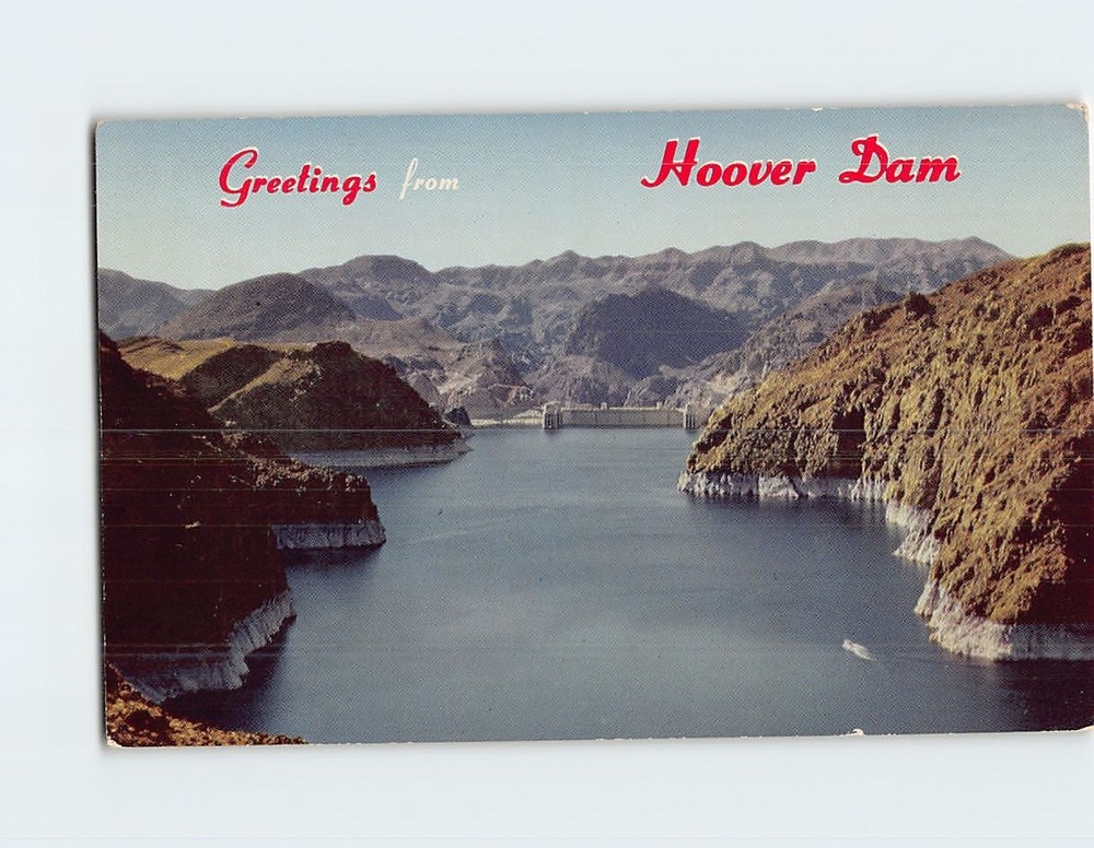 Postcard Lake Mead & Hoover Dam Nevada and Arizona USA