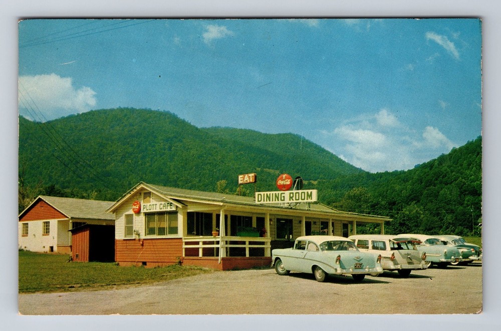 Waynesville NC-North Carolina, Plott Grill Cafe Maggie Valley Vintage Postcard