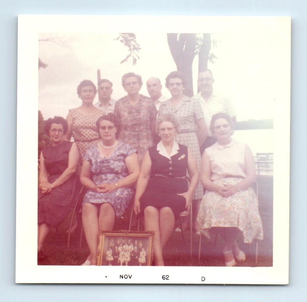 Old Vintage Square Color Photo MEN WOMEN ABSTRACT DREAMY GHOST LIGHT PORTRAIT