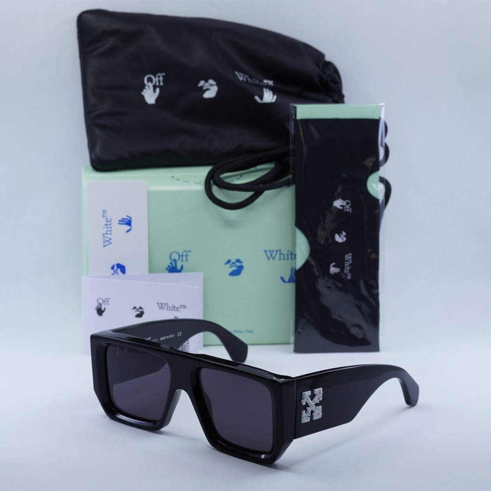 Off-White OERI007 TROPEZ 1007 Black/Dark Grey 56-18-145 Sunglasses New Authentic