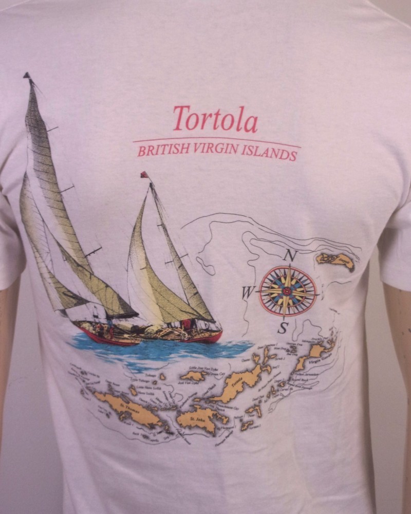 vintage 80s 90s single stitch Tortola British Virgin Islands T-Shirt 2 sided M