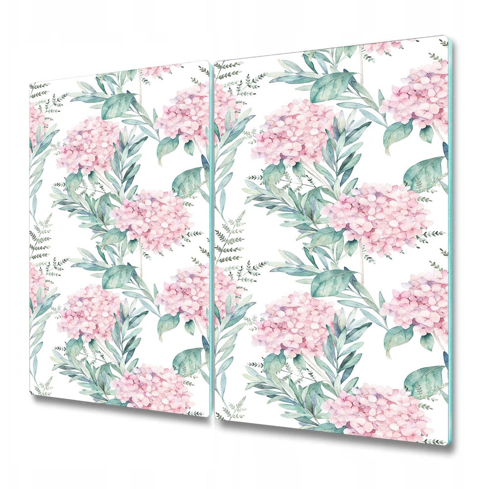 Glass Worktop Saver Kitchen Pale Pink Flowers Bright Elegant Painting 2x30x52