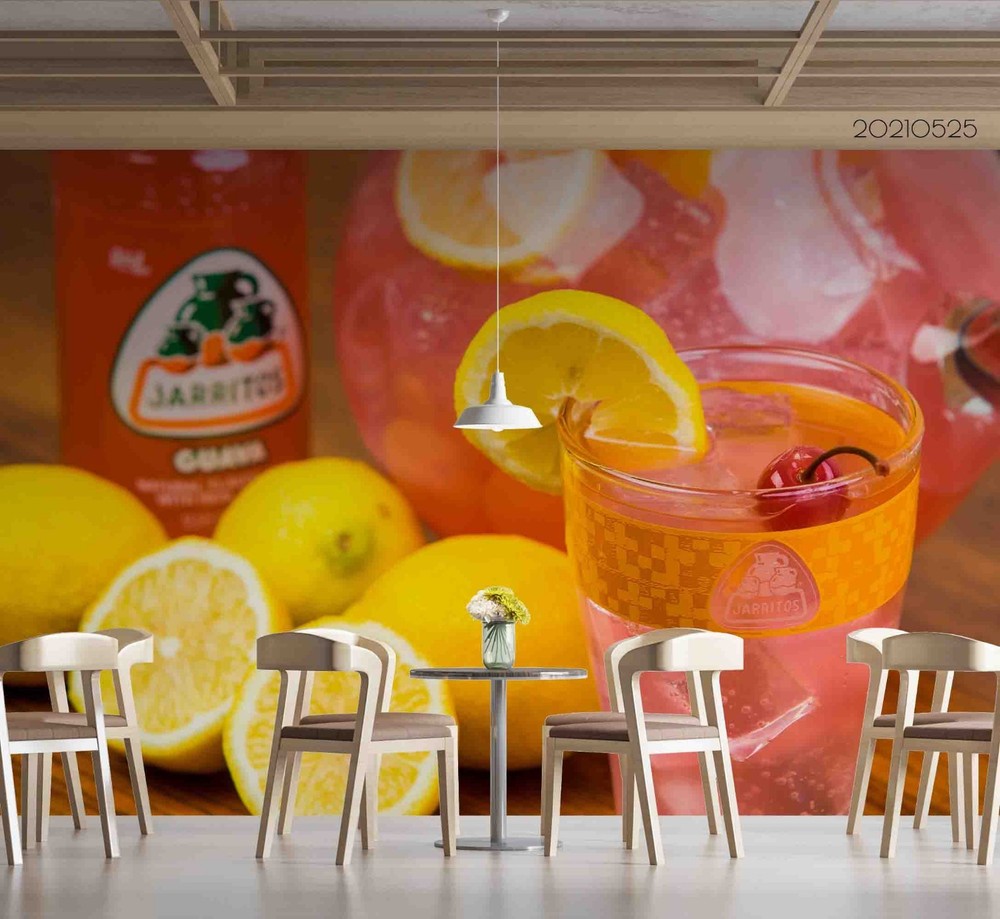 3D Fruit Juice Drinks Close-up Wall Murals Wallpaper Murals Wall Sticker 4