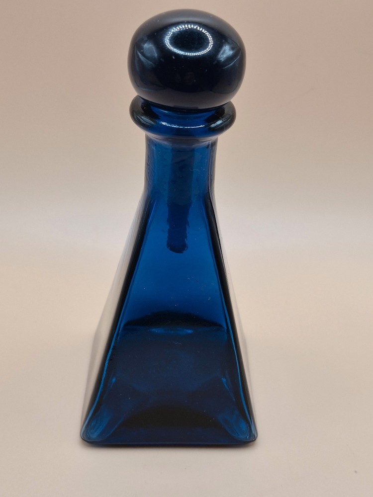 Cobalt Blue Glass Decanter or Perfume Bottle
