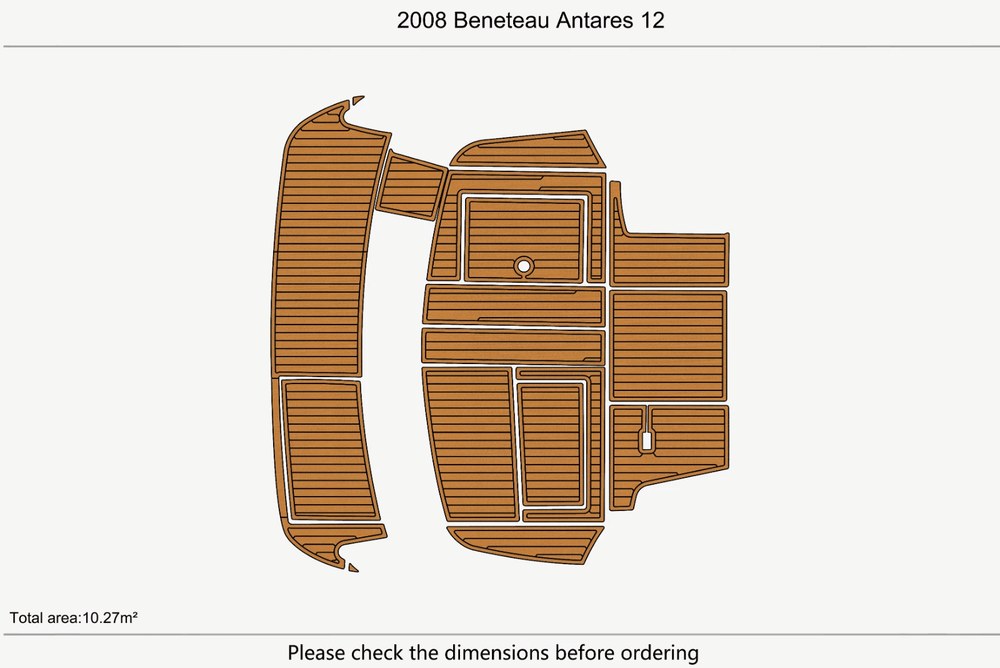 2008 Beneteau Antares 12 Cockpit Swim Platform Boat EVA Pads Teak Deck Floor Mat