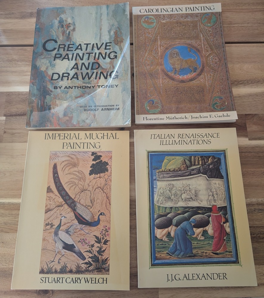 Lot of 4 Painting&Drawing Book: Carolingian, Imperial Mughal,Italian Renaissance