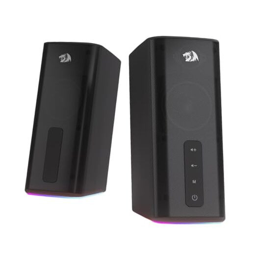 GS814 Stereo Desktop Speaker, 20W Output, 4 Real Units, BT 5.0/3.5mm AUX,