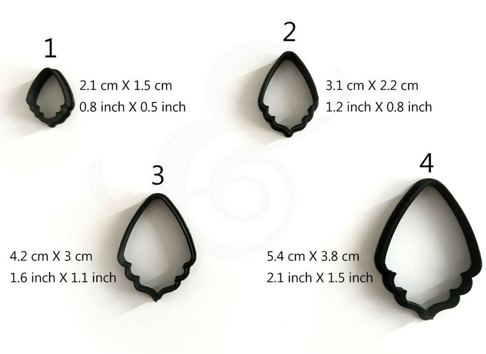 Abstract Polymer Clay Cutter Set of 4 for Earrings & Crafts-image