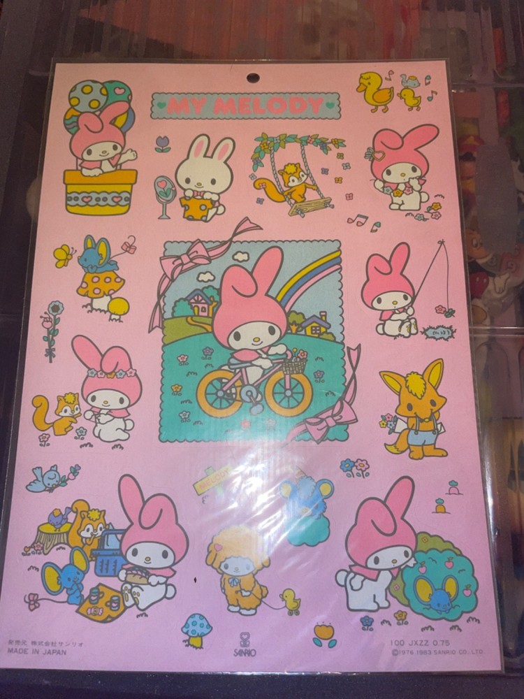 NEW Vintage Sanrio My Melody and Friends Sticker Sheet 1983 Japan