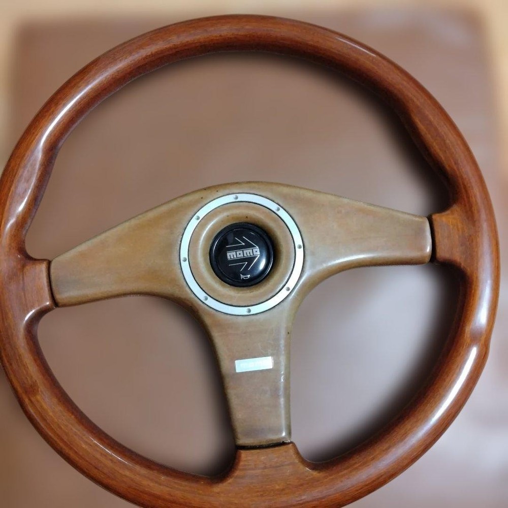 MOMO Wood Steering Wheel Used from Japan