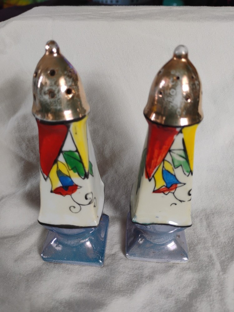 Vintage Art Deco Lusterware Salt & Pepper Shakers Japan Floral