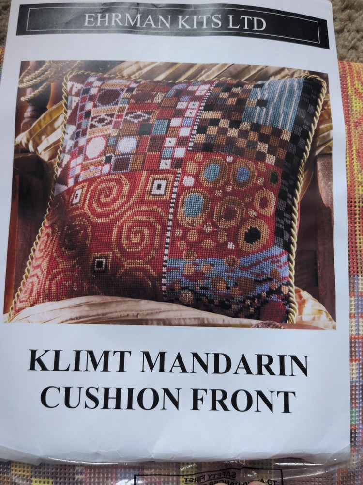 Ehrman Klimt Mandarin Cushion Front Patchwork Pillow Cover Needlepoint Kit