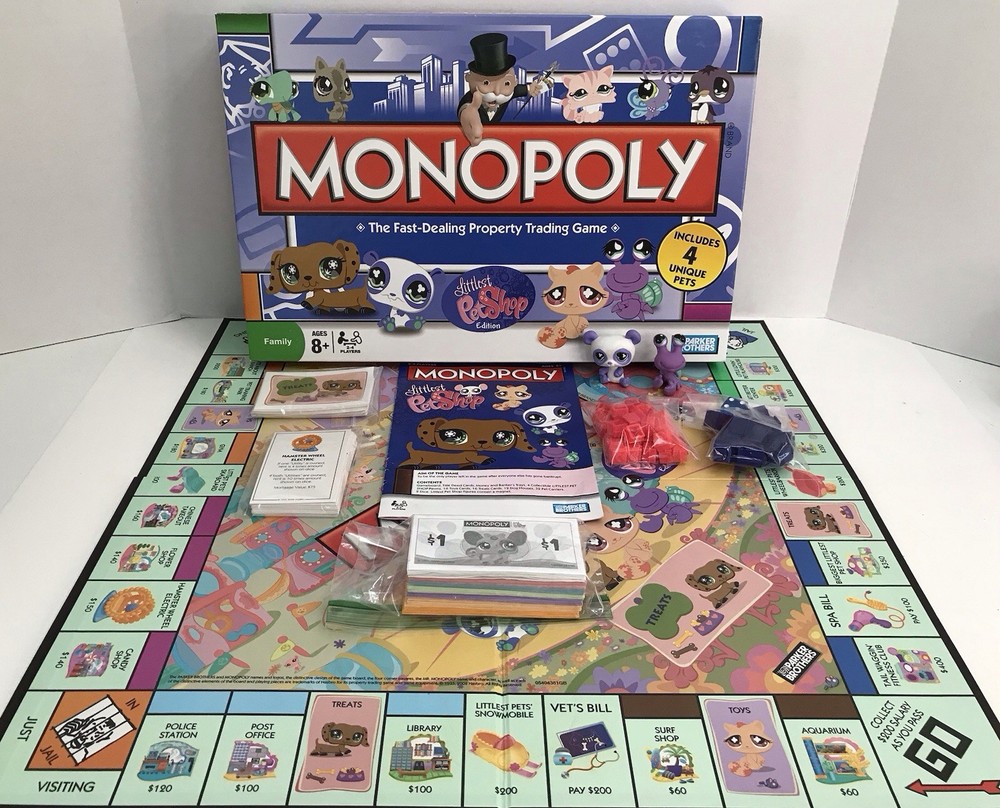 Monopoly Littlest Pet Shop Edition 2008  *Missing 2 LPS Figures* *READ*