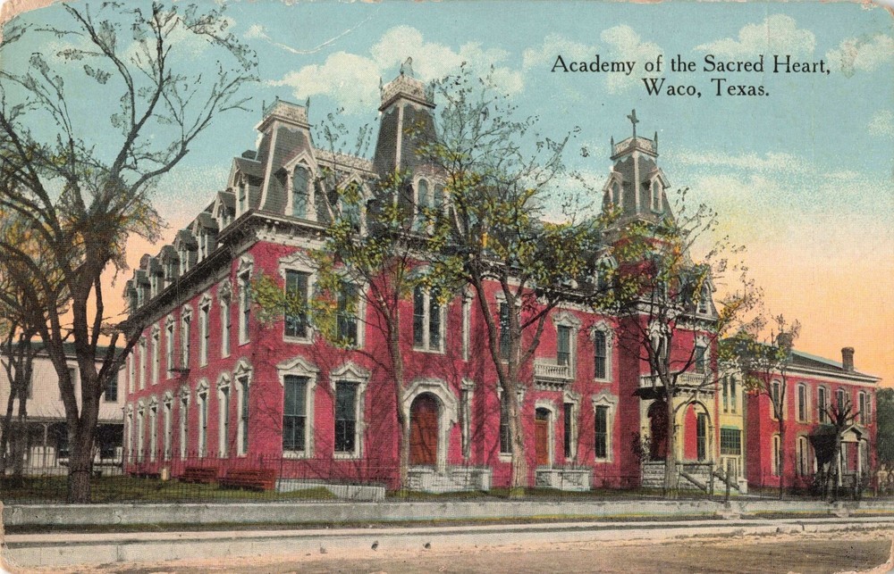 Academy of the Sacred Heart Waco Texas TX 1917 Postcard-image