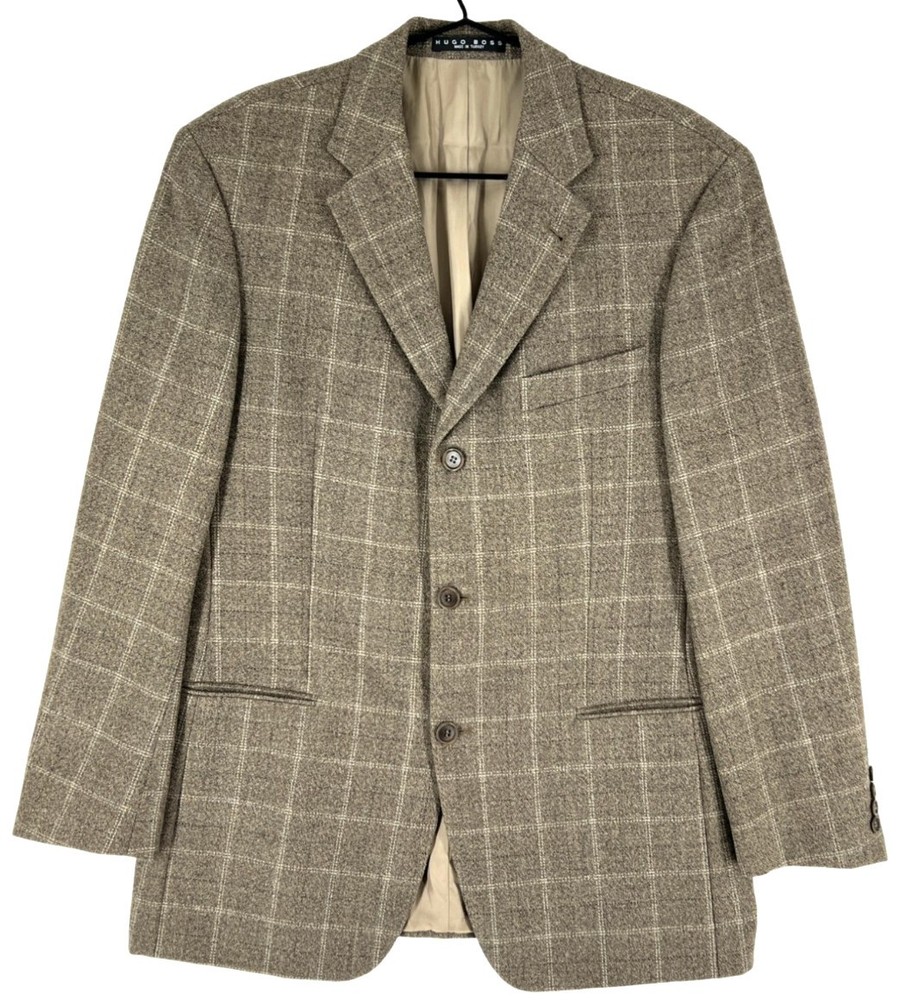 Vintage Hugo Boss Men Einstein Wool Regular Blazer Jacket Size 40R