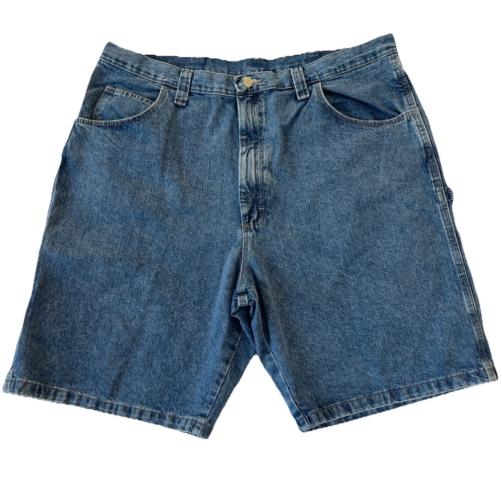 Vintage Wrangler Jean Shorts Mens 40 Blue Denim Dad Jorts Y2K Carpenter Baggy