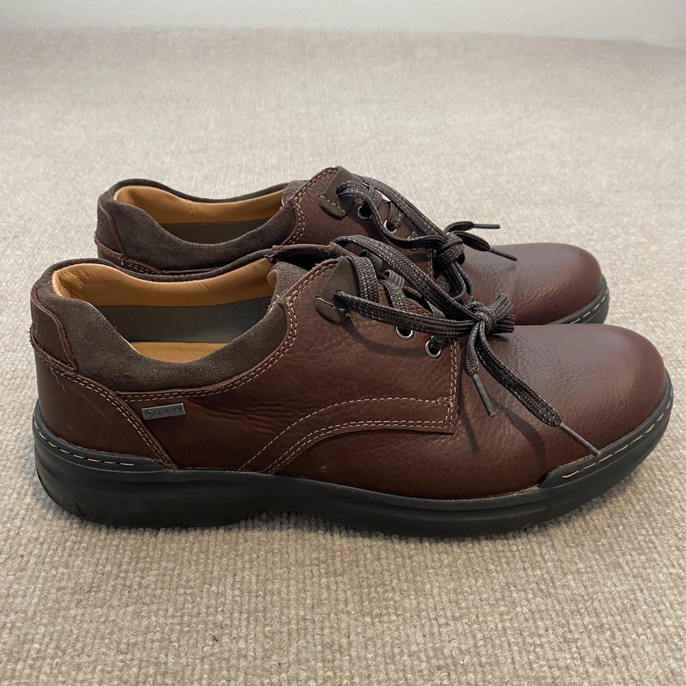 Clarks GORE-TEX Shoes Mens Size 11 Brown Leather Waterproof Casual Comfort