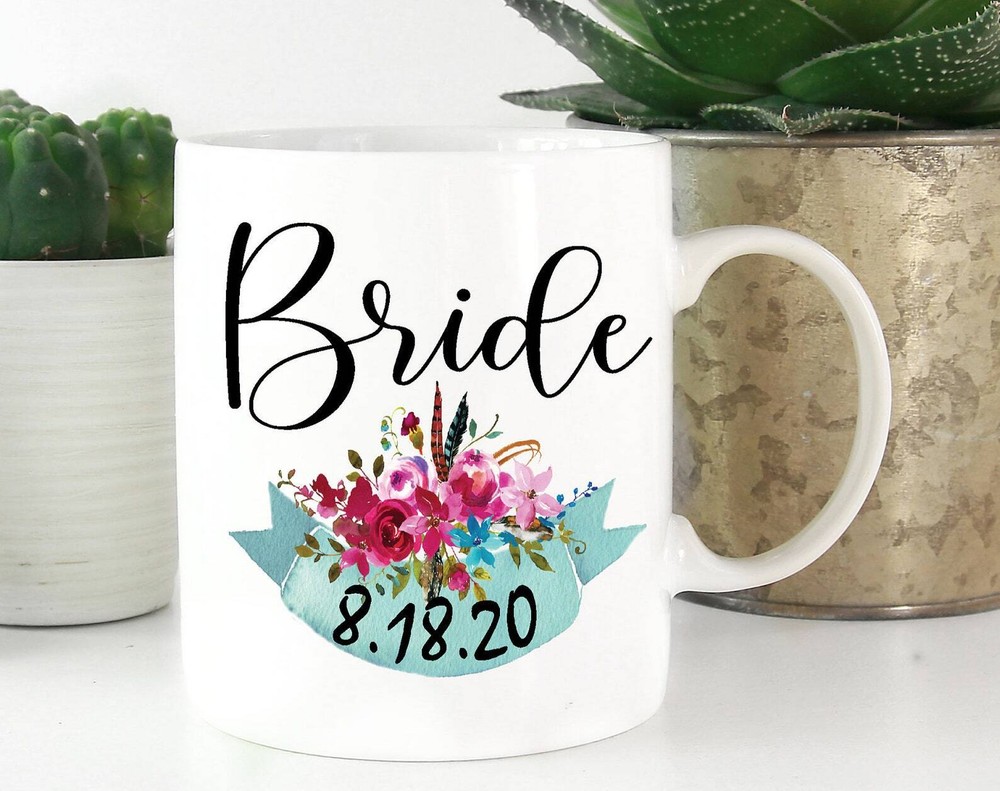 Floral Bride Mug Personalized Bride Mug Bride To Be Mug Future Mrs Mug Wedding
