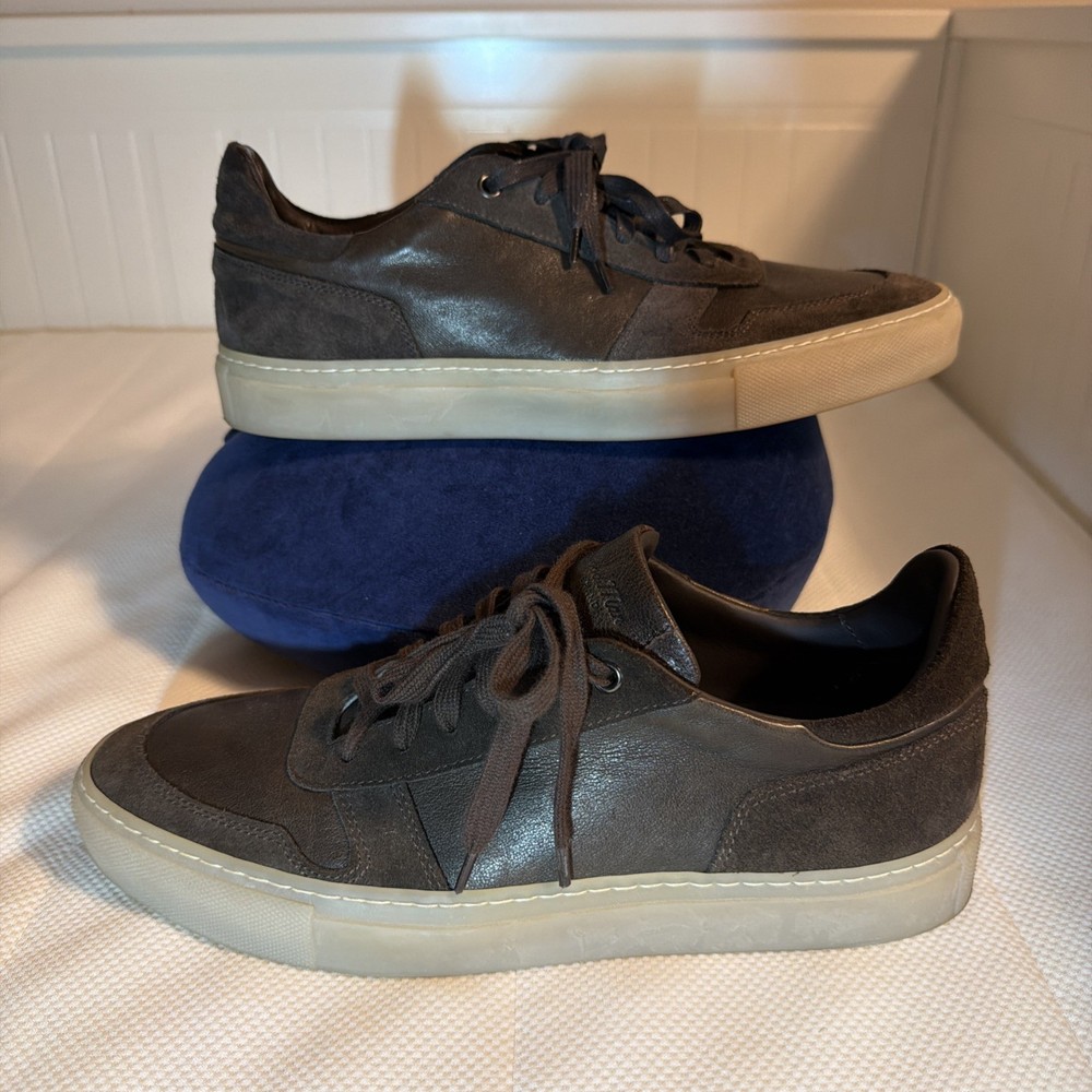 Good Man Brand Edge Mens US 9 Casual Shoes Brown Genuine Leather Lace Up Sneaker