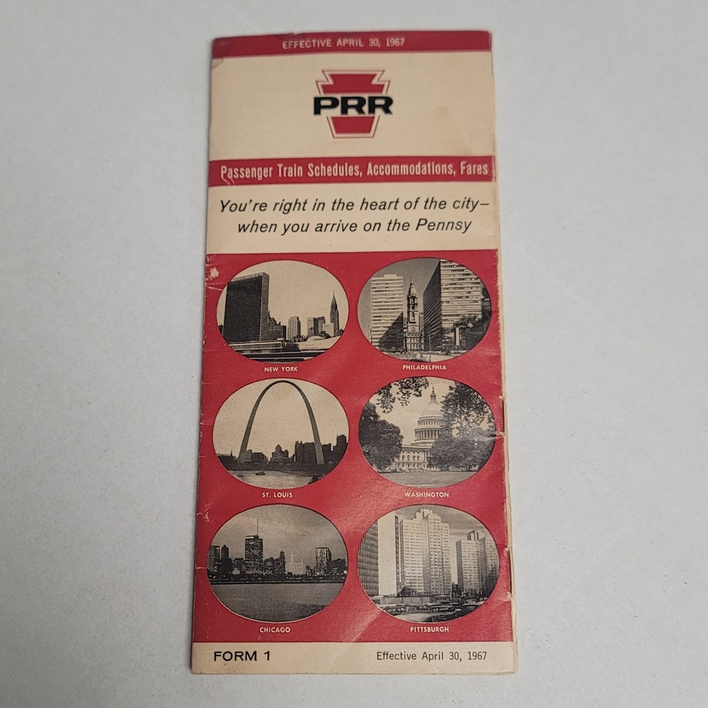 Vintage Railroad 1967 Pennsylvania Passenger Schedules Accommodations Fares PRR-image