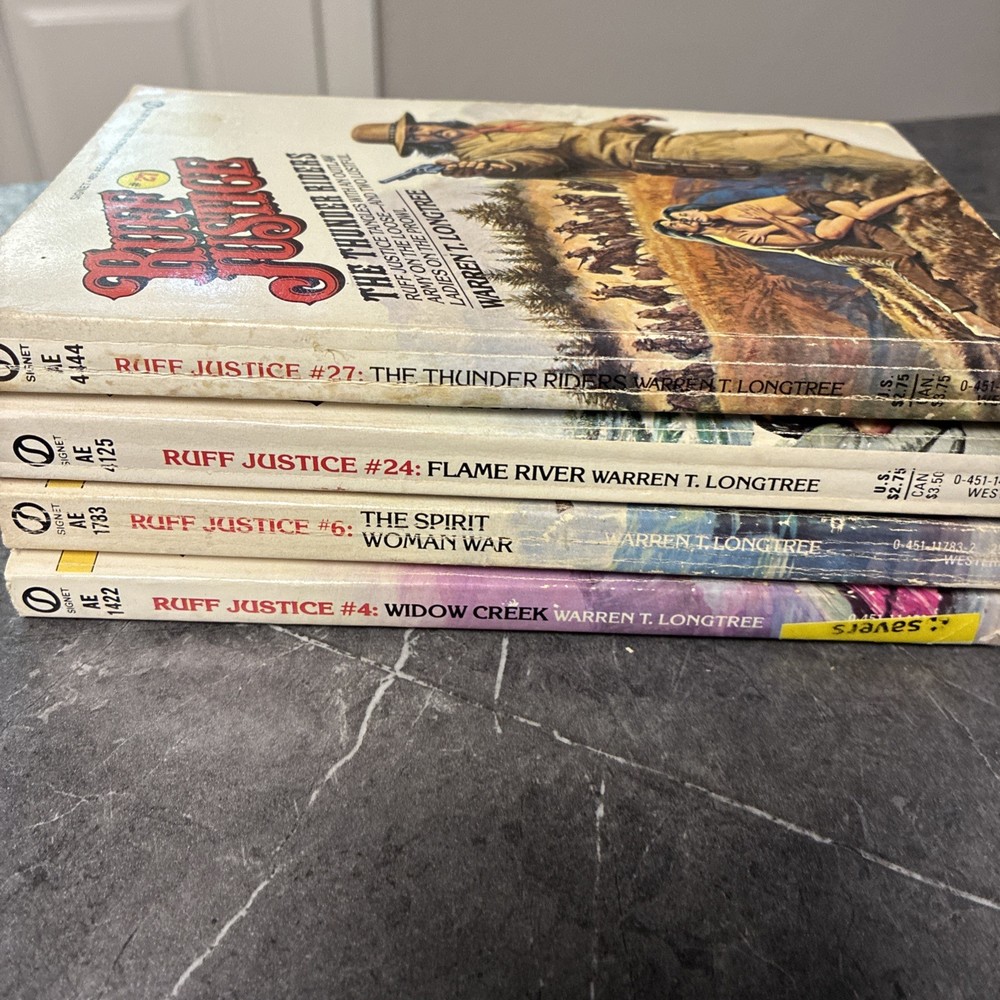 Ruff Justice 4 book LOT by Warren T. Longtree, Adult Western Series