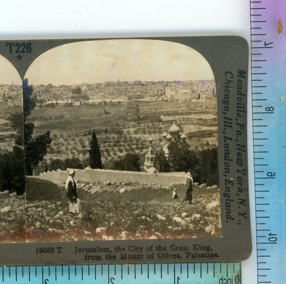 Panorama Jerusalem from Mount Olives Palestine Keystone Stereoview