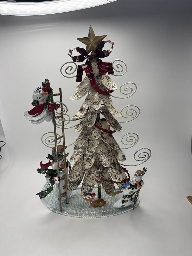 Home Interiors Metal Christmas Tree Snowman Ladder Decor Winter Wonderland