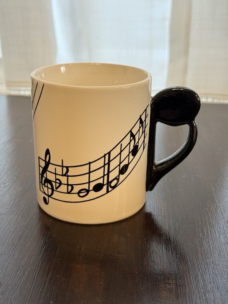 Music Coffee Mug With Eighth Note Handle Shafford Original  1969