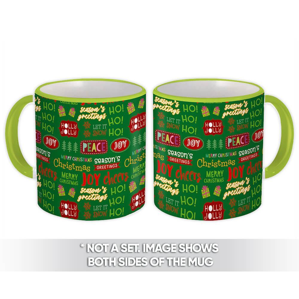Gift Mug : Cute Christmas Wishes Funny Invites Tags Kid Pattern Santa Diy Decor