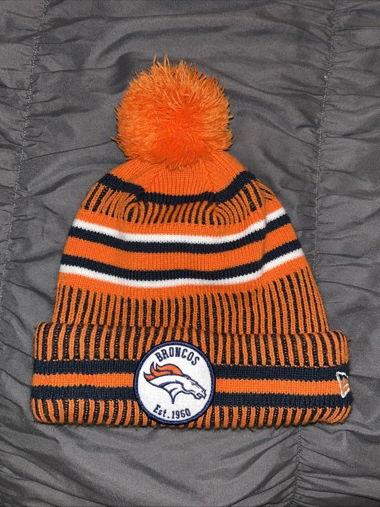 Denver Broncos NFL New Era Cuff Knit Pom Beanie in Orange