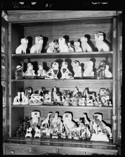 Richmond Virginia Ellen Glasgow 1930s Porcelain Dog Collection Cabinet